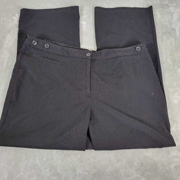 Catherines Womens Pants 18W Plus Black Tiny Dots Adjustable Waist Zip BLA137E - Picture 1 of 9